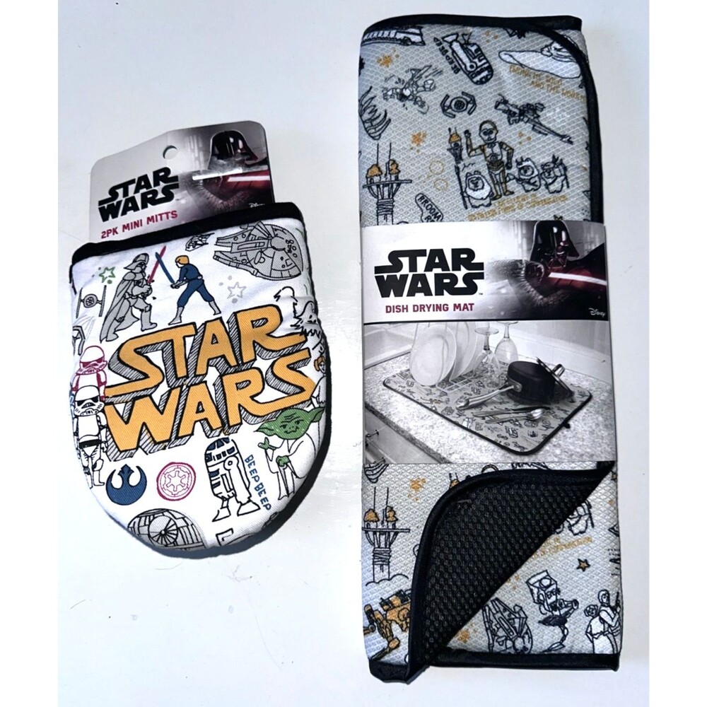 Star Wars Mandalorian Baby Yoda Kitchen Dish Drying Mat & 2pk mini mit NEW